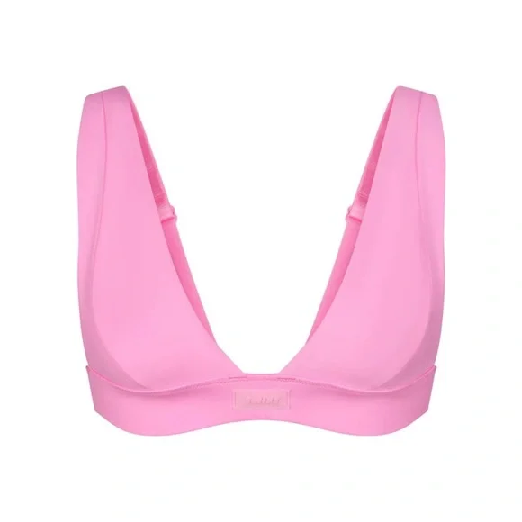 🔥NWT SKIMS Plunge Bikini Top Light Pink MEDIUM